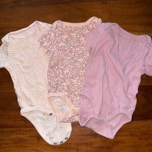 Cloud Island Pink and Cream Bodysuits Set